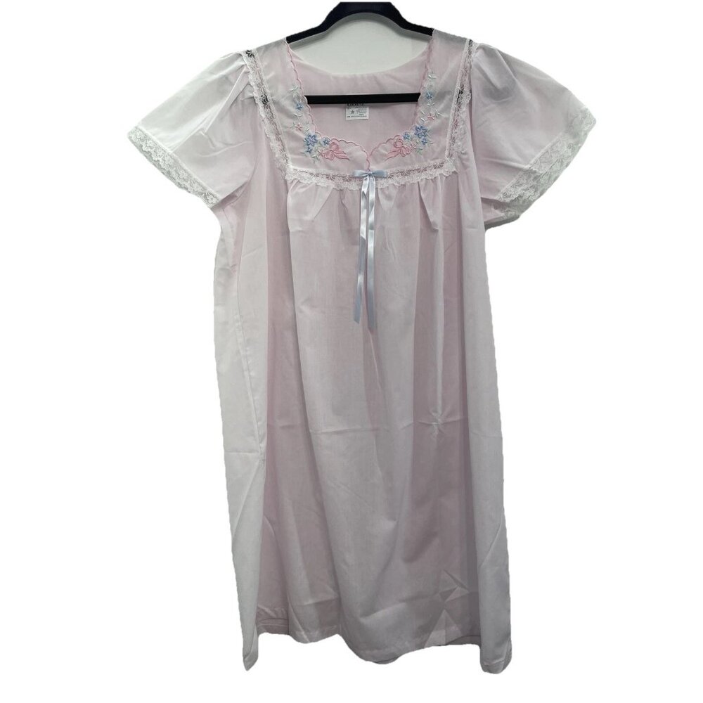 Vintage Carole Nightgown Gown Embroidered Lace Coquette Cottagecore Pink Women S